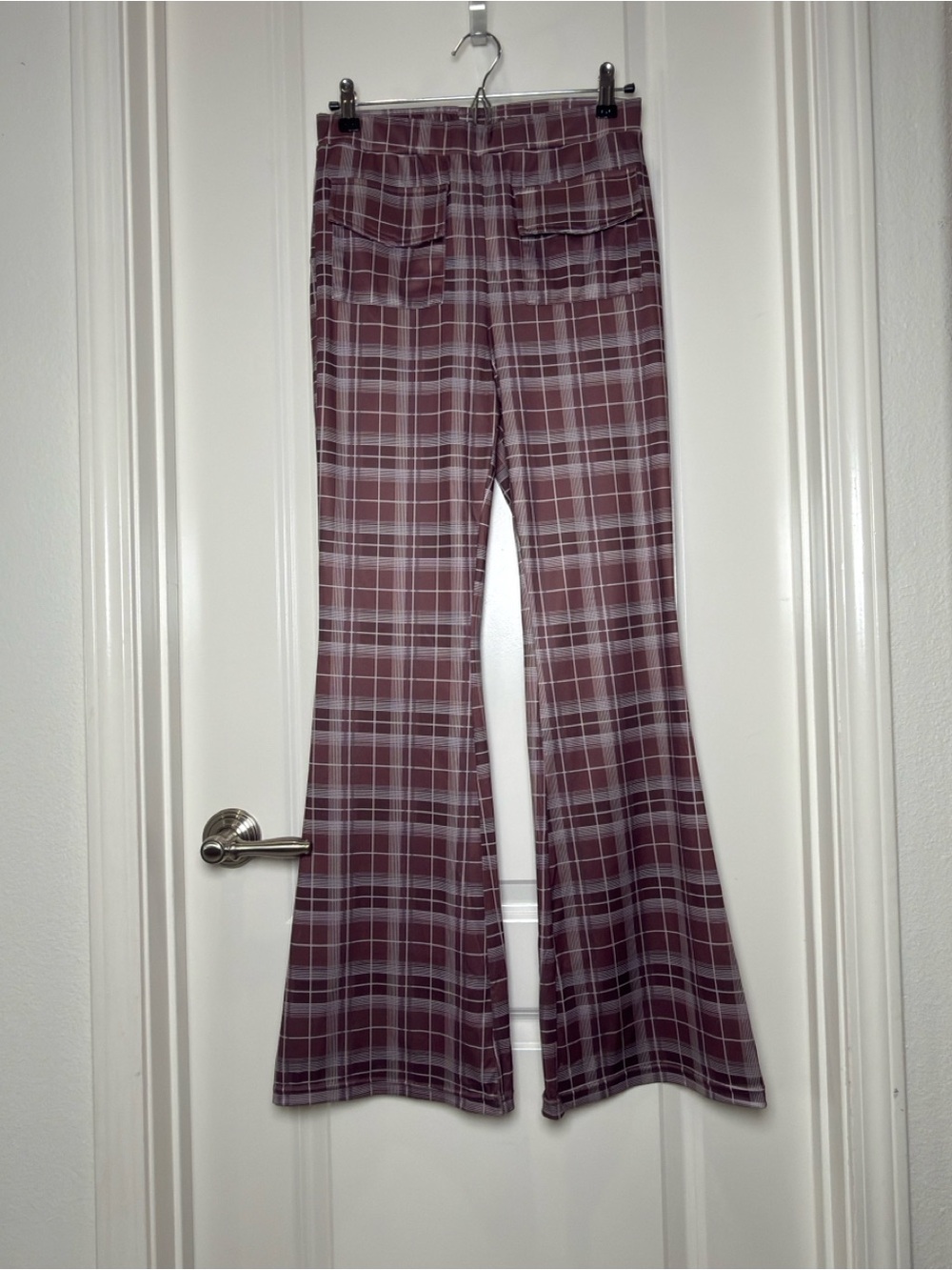 HALARA Brown Plaid Flare Pants NWT